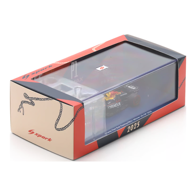 Spark Models F1 Red Bull Racing RB21 No.1 Oracle Red Bull Racing - Winner US GP 2025 - Max Verstappen 1/43 Scale Model