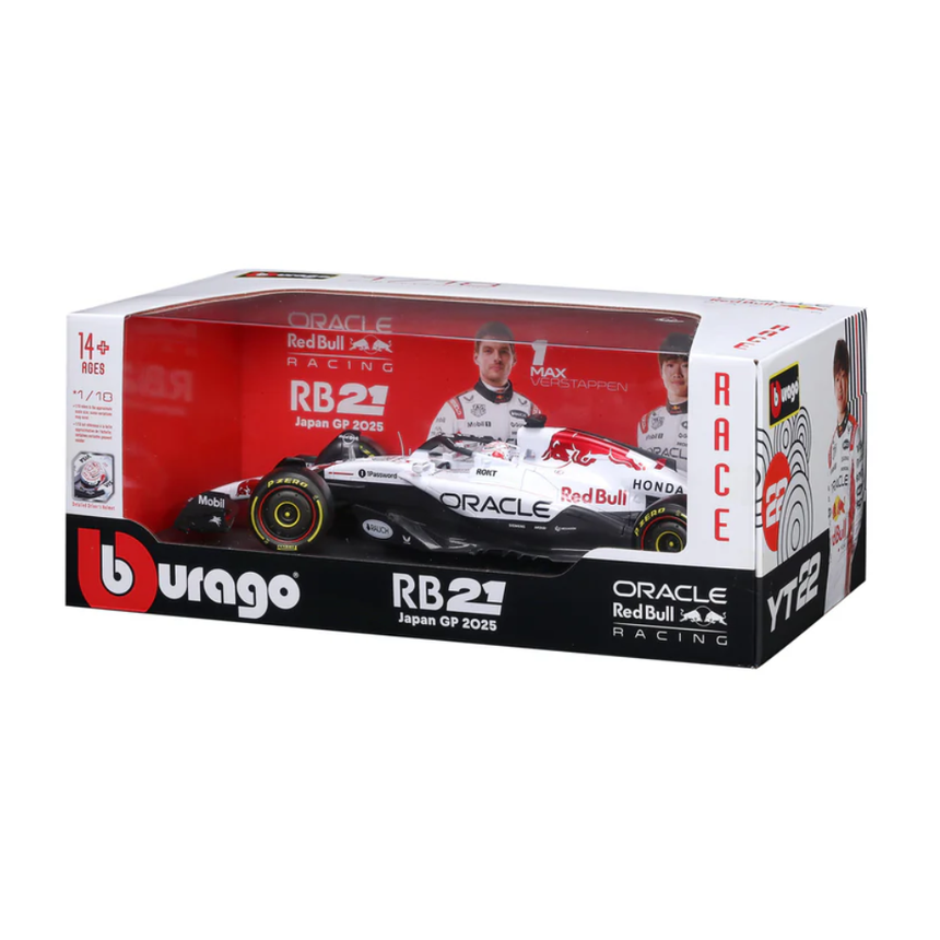Bburago F1 Red Bull Racing RB21 Japan GP 2025 Max Verstappen With Helmet 1/18 Scale Model