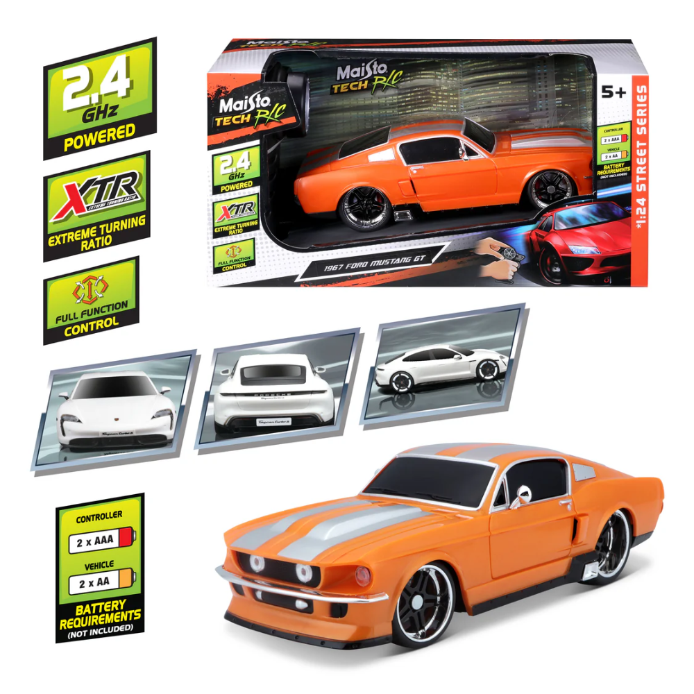 Maisto Remote Controlled Ford Mustang GT 1967 2.4GHz 1/24 Scale Model