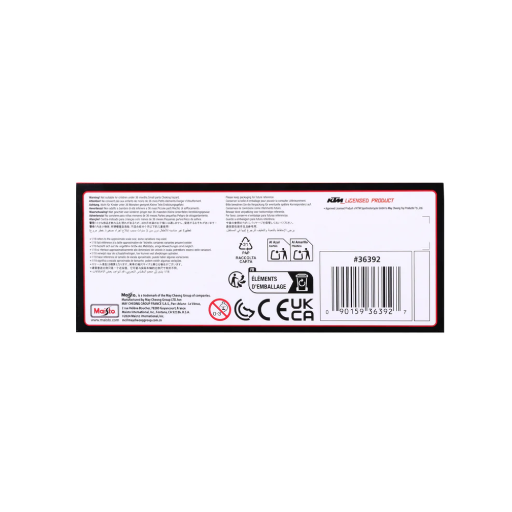 Maisto 2023 Motorbike Gasgas Factory Tech3 (#44 Espargaro) 1/18 Scale Model