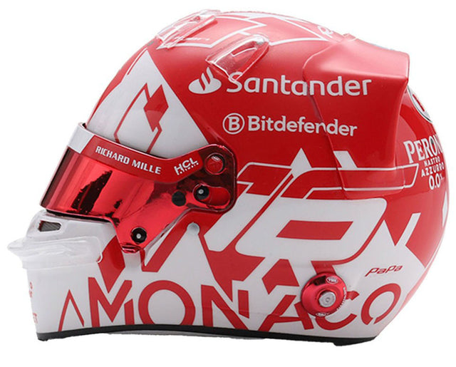 LookSmart F1 Charles Leclerc Monaco GP 2024 Mini Replica Helmet Model 1/5 Scale