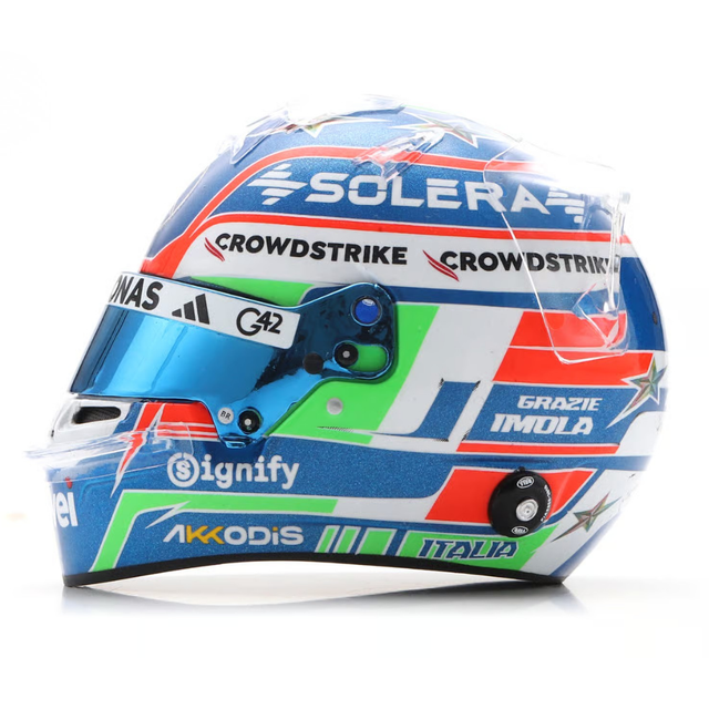 Spark Models F1 Mercedes-AMG PETRONAS F1 Team - Kimi Antonelli - Emilia-Romagna GP 2025 Mini Replica Helmet 1/5 Scale Model