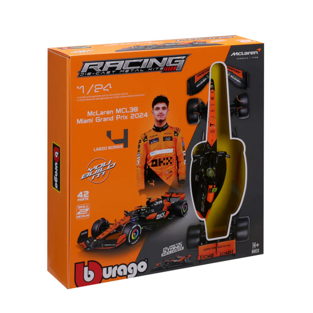 Bburago F1 McLaren F1 MCL38 2024 Model Kit - Lando Norris 1/24 Scale Model