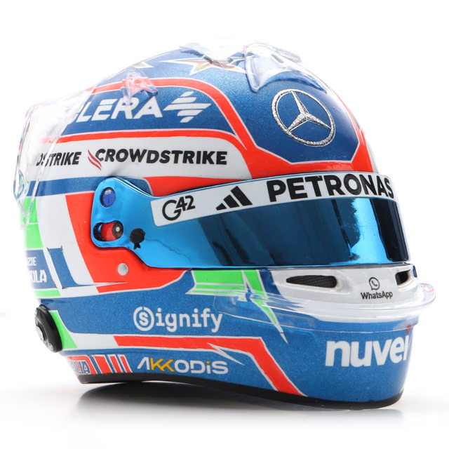 Spark Models F1 Mercedes-AMG PETRONAS F1 Team - Kimi Antonelli - Emilia-Romagna GP 2025 Mini Replica Helmet 1/5 Scale Model