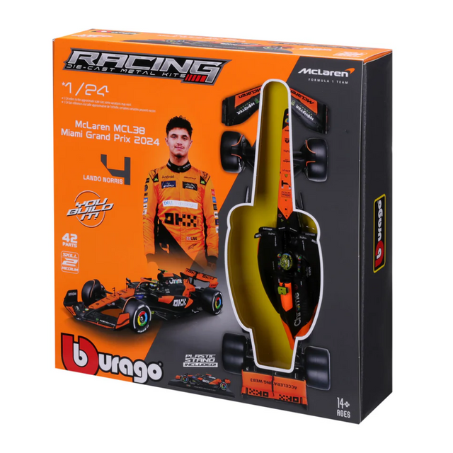 Bburago F1 McLaren F1 MCL38 2024 Model Kit - Lando Norris 1/24 Scale Model