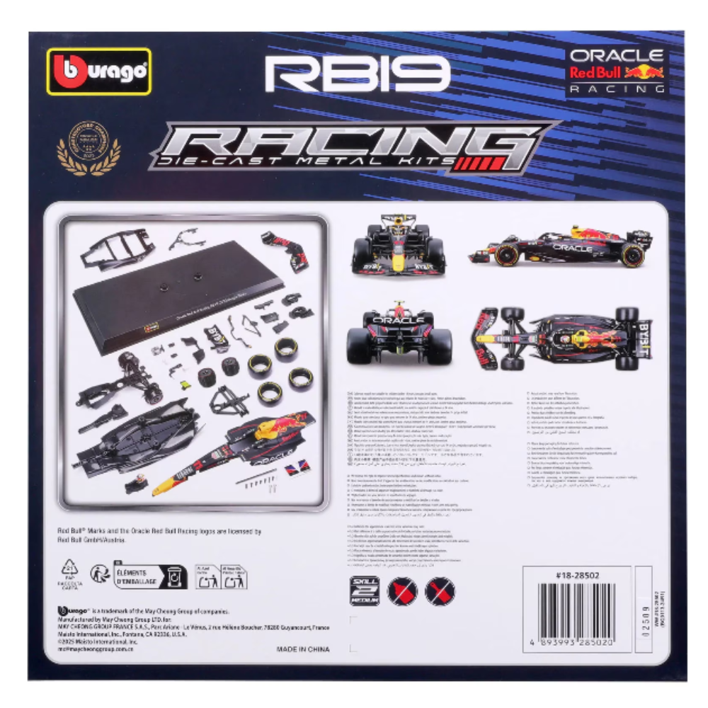 Bburago F1 Red Bull Racing RB19 2023 Model Kit - Sergio Perez 1/24 Scale Model