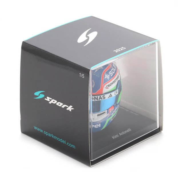 Spark Models F1 Mercedes-AMG PETRONAS F1 Team - Kimi Antonelli - Emilia-Romagna GP 2025 Mini Replica Helmet 1/5 Scale Model