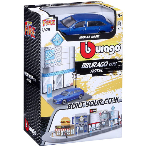 Bburago Street Fire Bburago City Hotel Incl. 1 Car 1/43 Scale Model