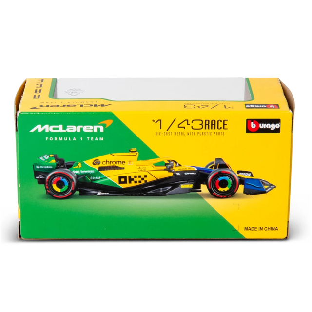 Bburago F1 McLaren F1 MCL38 2024 No.4 - Lando Norris Senna Livery 1/43 Scale Model