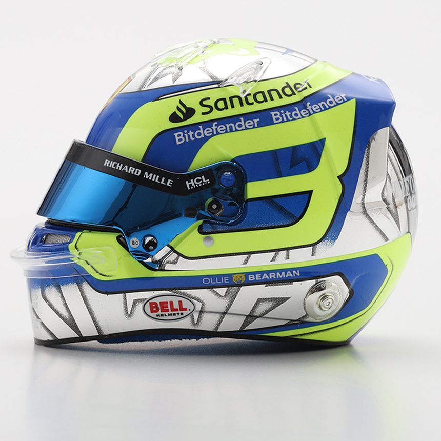 LookSmart F1 Oliver Bearman - Saudi Arabian GP 2024 Mini Replica Helmet 1/5 Scale Model