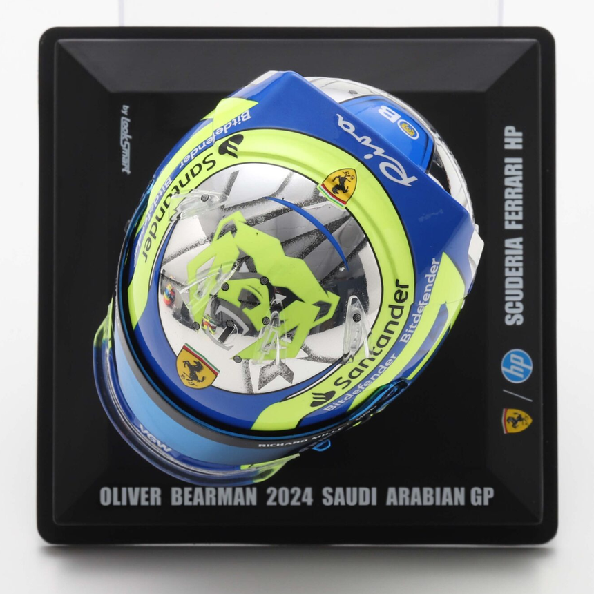 LookSmart F1 Oliver Bearman - Saudi Arabian GP 2024 Mini Replica Helmet 1/5 Scale Model