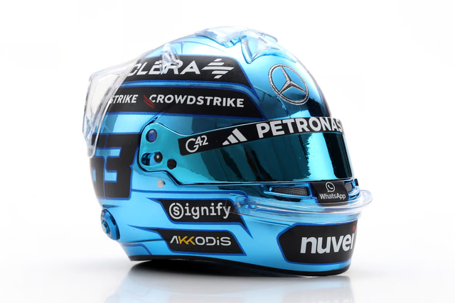 Spark Models F1 Mercedes-AMG PETRONAS F1 Team - George Russell - Singapore GP 2025 1/5 Scale Mini Replica Helmet