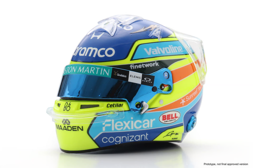 Spark Models F1 Aston Martin Aramco F1 Team - Fernando Alonso - 2026 1/5 Scale Mini Replica Helmet