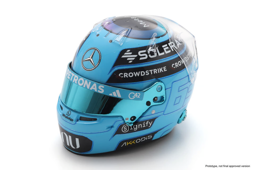 Spark Models F1 Mercedes-AMG PETRONAS F1 Team - George Russell - 2026 1/5 Scale Mini Replica Helmet