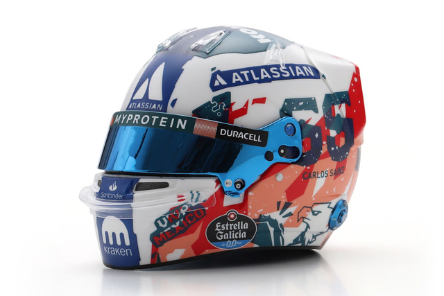 Spark Models F1 Williams Racing - Carlos Sainz - Mexican GP 2025 1/5 Scale Mini Replica Helmet