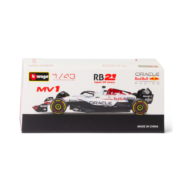 Bburago F1 Red Bull Racing RB21 Japan GP 2025 Max Verstappen With Helmet 1/43 Scale Model