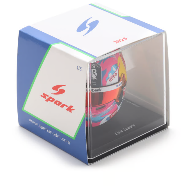 Spark Models F1 Visa Cash App RB Formula One Team - Liam Lawson - Singapore GP 2025 1/5 Scale Mini Replica Helmet