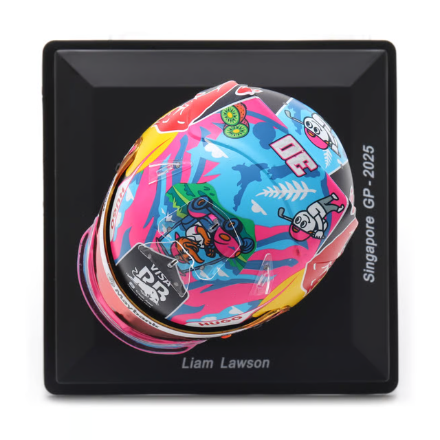 Spark Models F1 Visa Cash App RB Formula One Team - Liam Lawson - Singapore GP 2025 1/5 Scale Mini Replica Helmet
