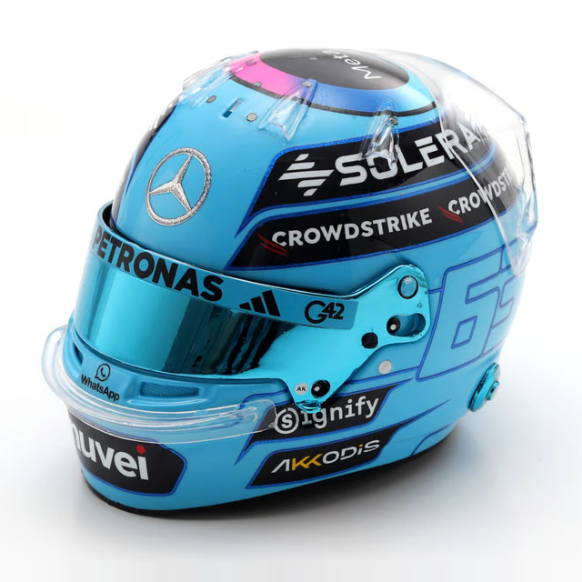 Spark Models F1 Mercedes-AMG PETRONAS F1 Team - George Russell - US GP 2025 1/5 Scale Mini Replica Helmet