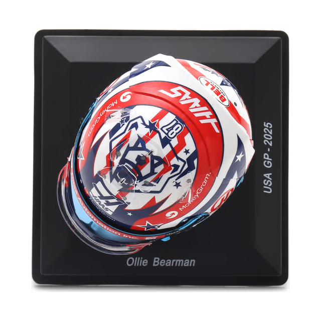 Spark Models F1 MoneyGram Haas F1 Team - Ollie Bearman - US GP 2025 1/5 Scale Mini Replica Helmet
