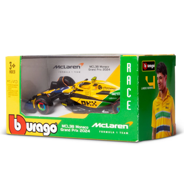 Bburago F1 McLaren F1 MCL38 2024 No.4 - Lando Norris Senna Livery 1/43 Scale Model