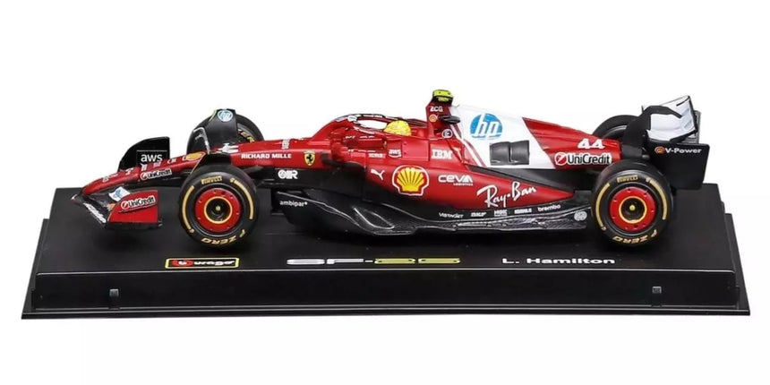 Bburago F1 Ferrari F1 Team SF-25 2025 Lewis Hamilton With Helmet 1/43 Scale Model