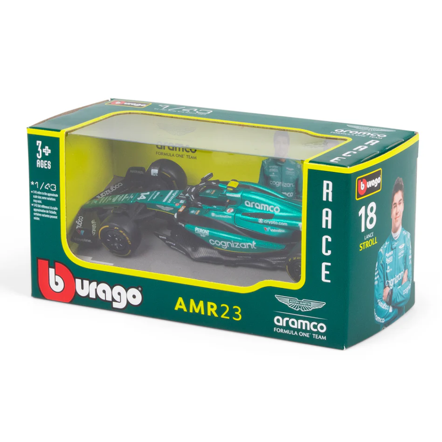Bburago F1 Aston Martin F1 AMR23 No.14 - Fernando Alonso 1/43 Scale Model