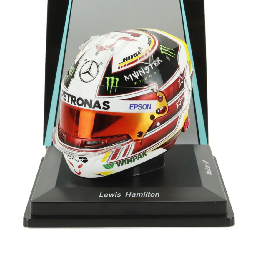 Spark Models F1 Lewis Hamilton - Mercedes F1 - AMG PETRONAS - Mexican GP - F1 World Championship 2018 Mini Replica Helmet 1/5 Scale Model
