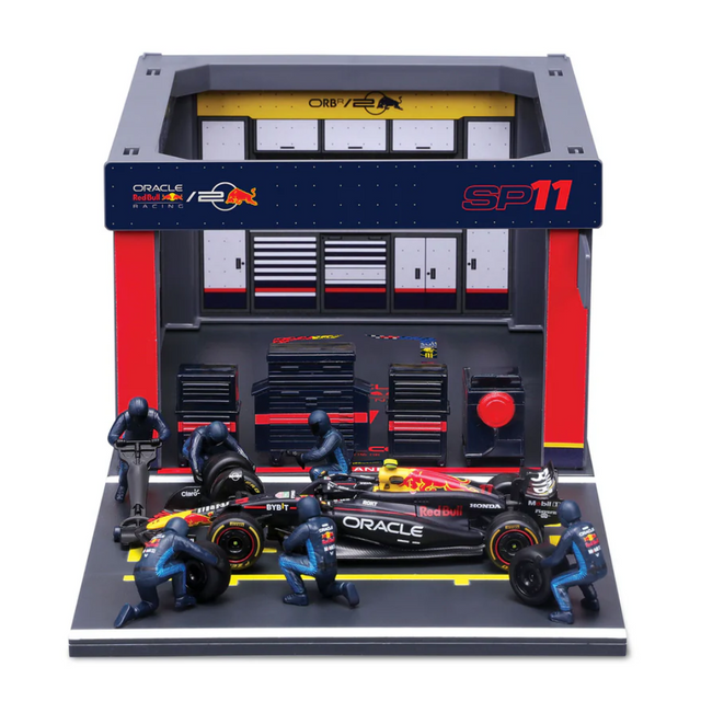 Bburago F1 Red Bull Racing RB20 2024 Pit Pass Diorama Sergio Perez 1/43 Scale