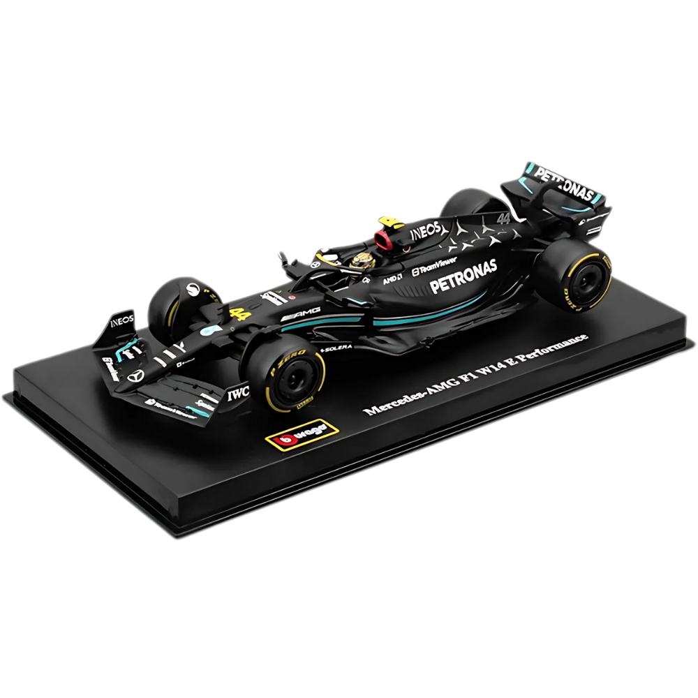 Bburago F1 Mercedes F1 Team - AMG PETRONAS W14 No.44 2023 with Helmet - Lewis Hamilton 1/43 Scale Model