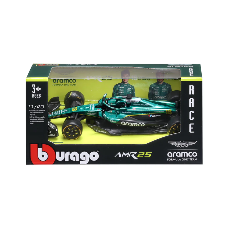 Bburago F1 Aston Martin F1 Team AMR25 Lance Stroll 1/43 Scale Model