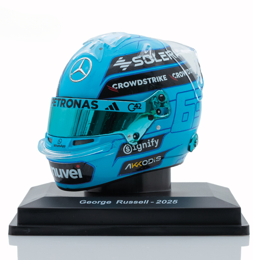 Spark Models Mercedes-AMG PETRONAS F1 Team - George Russell - 2025 Mini Replica Helmet Model 1/5 Scale Model