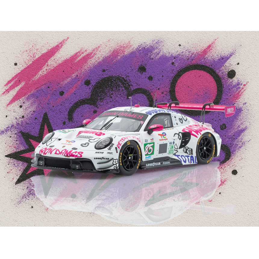 Spark Models Porsche 911 GT3 R LMGT3 No.85 IRON DAMES - Le Mans 24H 2025 - C. Martin - R. Frey - S. Bovy 1/43 Scale Model