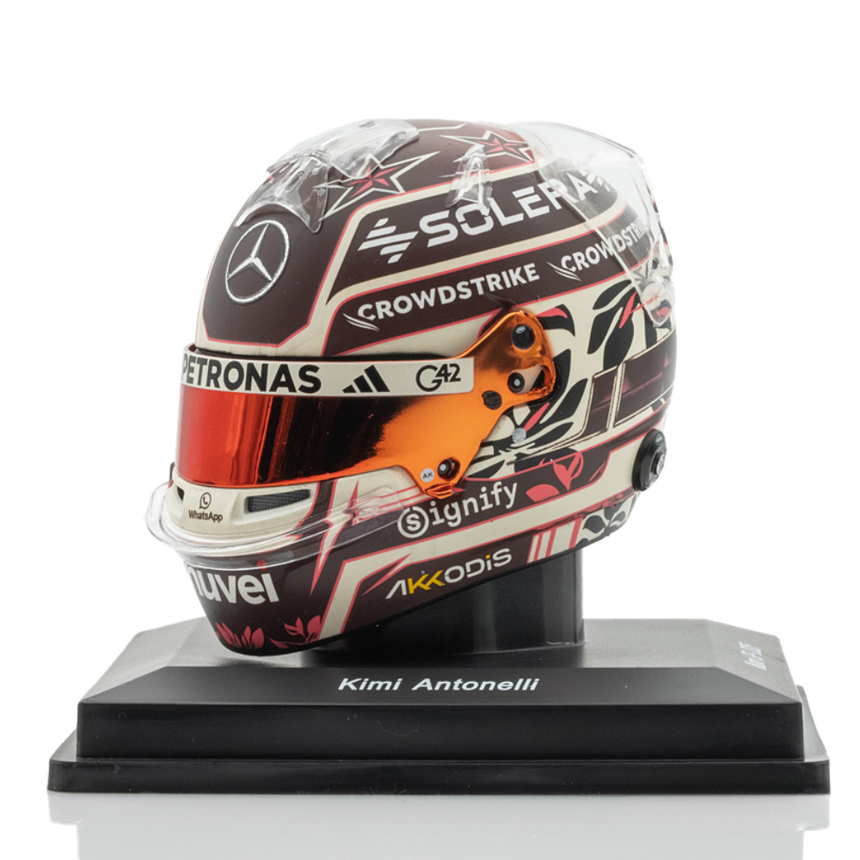 Spark Models F1 Mercedes AMG PETRONAS F1 Team - Kimi Antonelli - Miami GP 2025 1/5 Scale Mini Replica Helmet