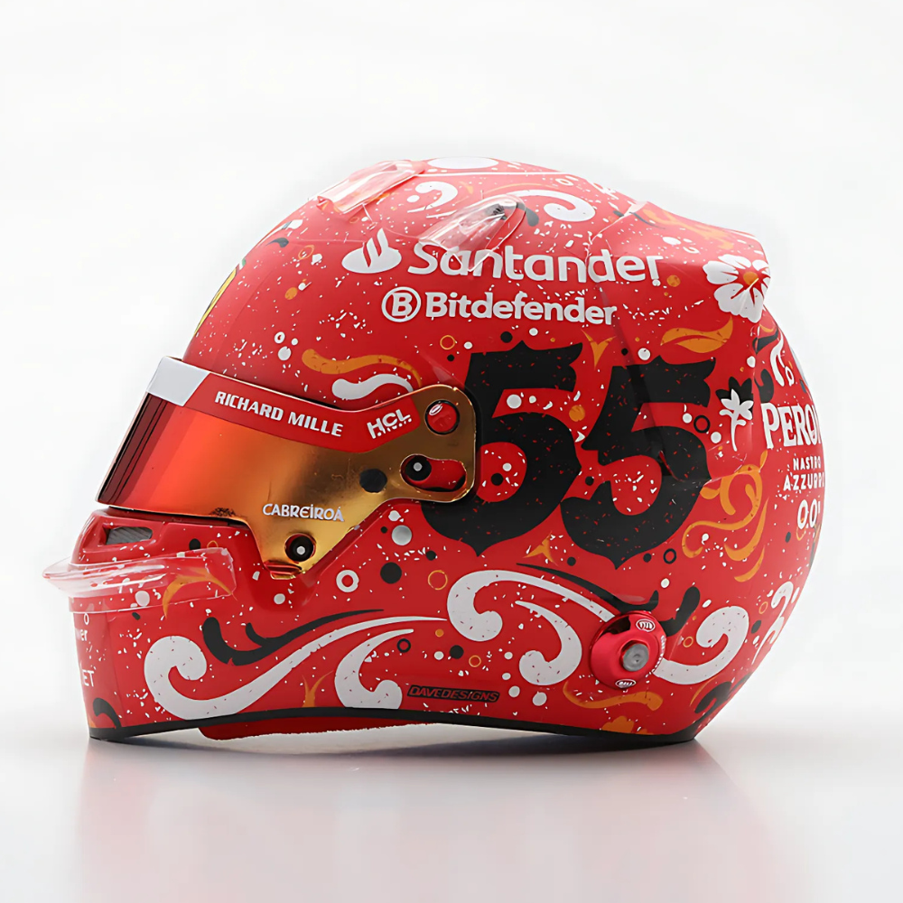LookSmart F1 Carlos Sainz Mexican GP 2024 Winner Mini Replica Helmet Model 1/5 Scale Model