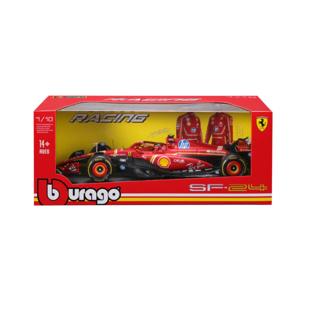 Bburago F1 2024 Ferrari F1 Team Scuderia Ferrari SF-24 - Charles Leclerc With Helmet 1/18 Scale Model