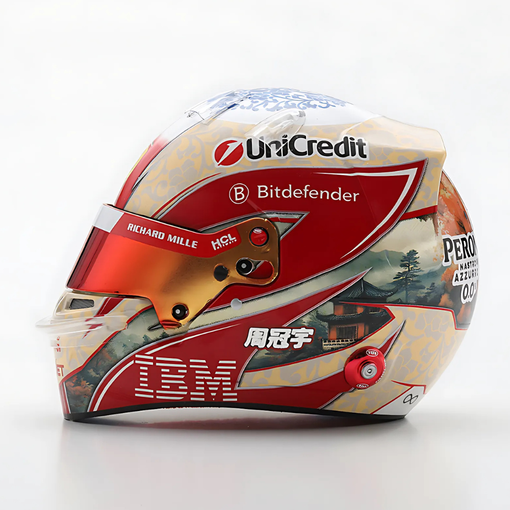 LookSmart F1 Zhou Guanyu - Scuderia Ferrari HP 2025 - Mini Replica Helmet Model 1/5 Scale