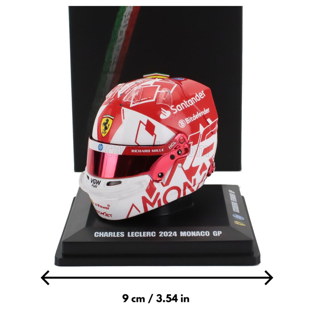 LookSmart F1 Charles Leclerc Monaco GP 2024 Mini Replica Helmet Model 1/5 Scale