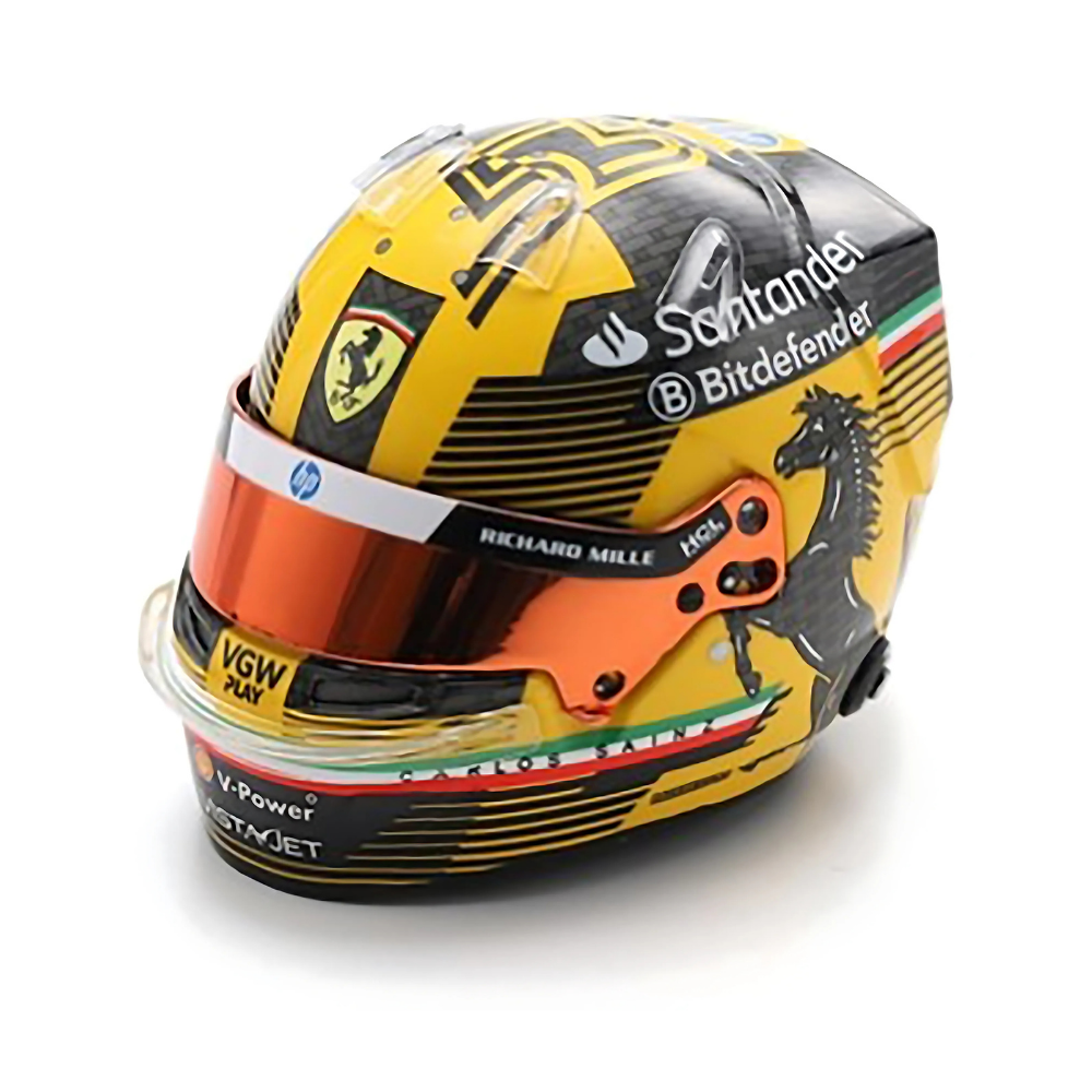 LookSmart F1 Carlos Sainz Monza GP 2024 Mini Replica Helmet 1/5 Scale Model