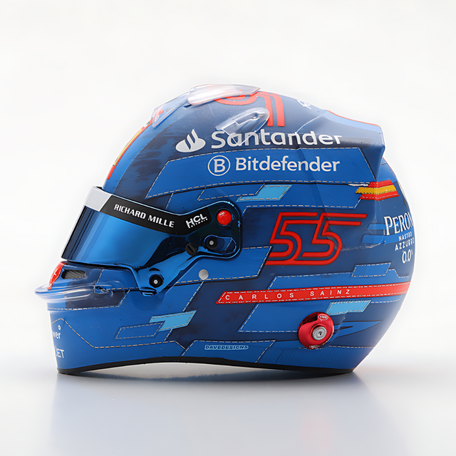LookSmart F1 Carlos Sainz Miami GP 2024 Mini Replica Helmet Model 1/5 Scale Model