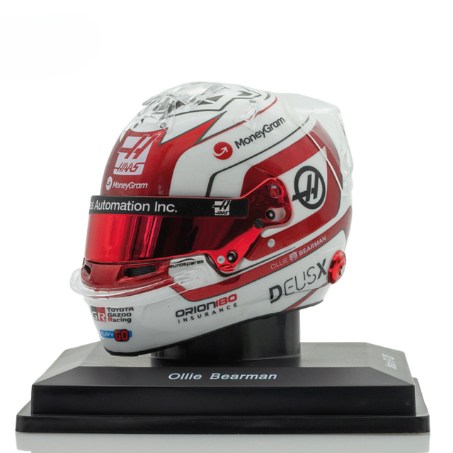 Spark Models F1 MoneyGram Haas F1 Team - Ollie Bearman - Monaco GP 2025 Mini Replica Helmet 1/5 Scale