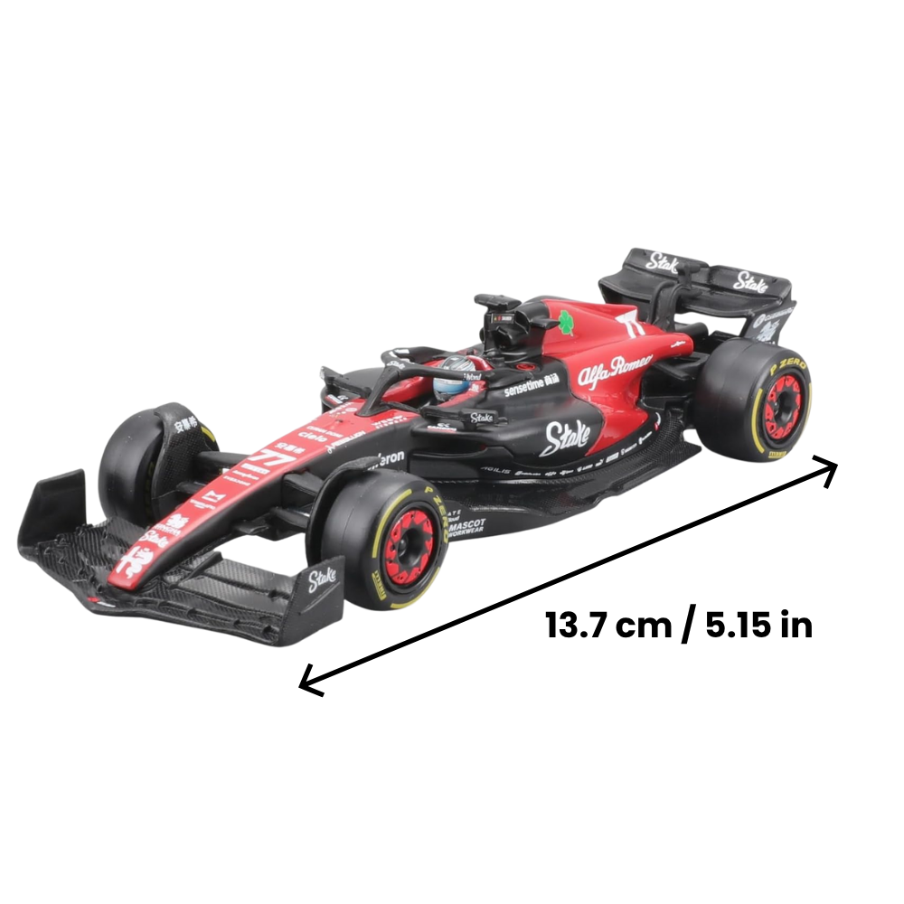 Bburago F1 Alfa Romeo F1 Team Stake C43 2023 With Helmet - Valtteri Bottas 1/43 Scale Model