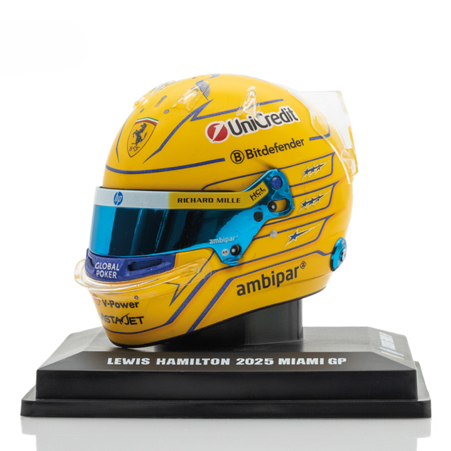 LookSmart F1 Lewis Hamilton – Scuderia Ferrari HP – Miami GP 2025 1/5 Scale Mini Replica Helmet