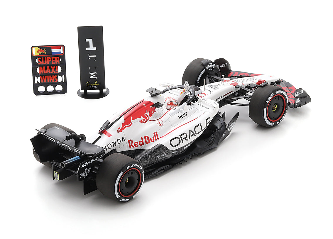 Spark Models F1 Red Bull Racing RB21 No.1 Oracle Red Bull Racing - Winner Japanese GP 2025 - Max Verstappen (With Pit Board) 1/18 Scale Model