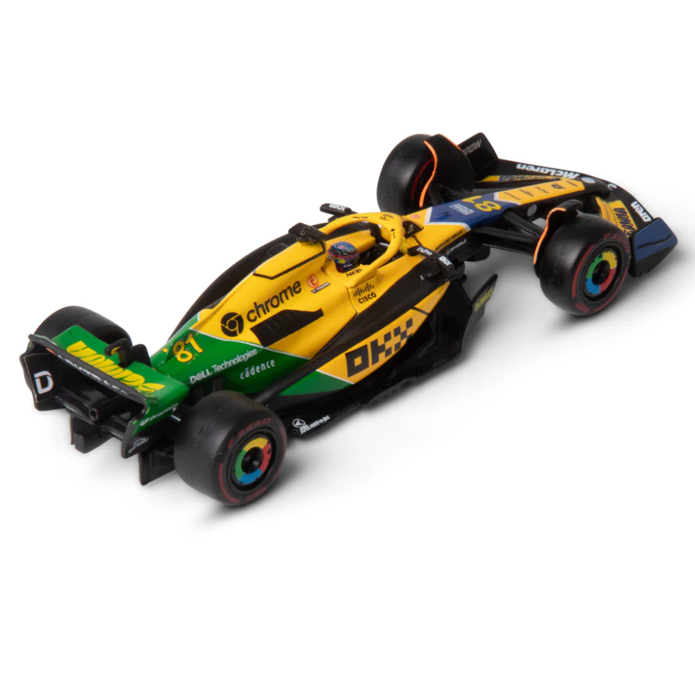 Bburago F1 McLaren F1 MCL38 2024 With Helmet - Oscar Piastri Special Ayrton Senna Livery 1/43 Scale Model