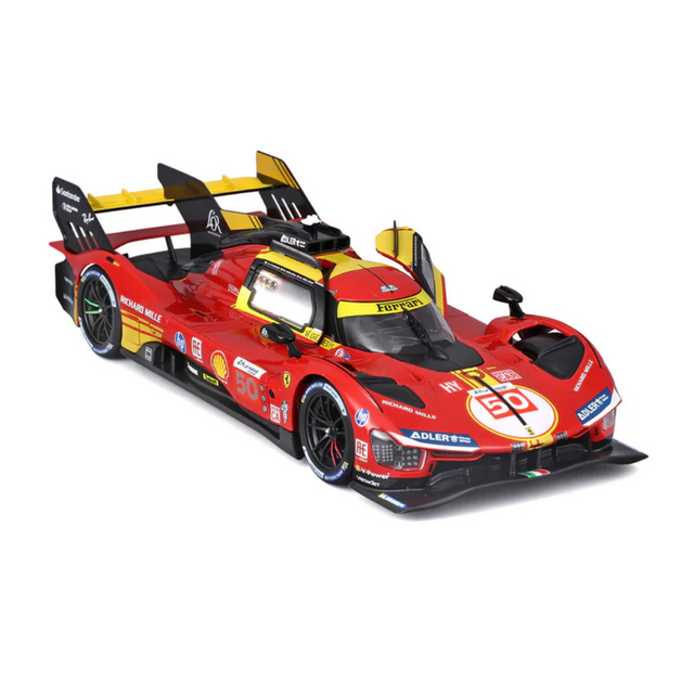 Bburago Ferrari Racing 499P Le Mans Hypercar 2024 AF Corse No.50 1/24 Scale Model