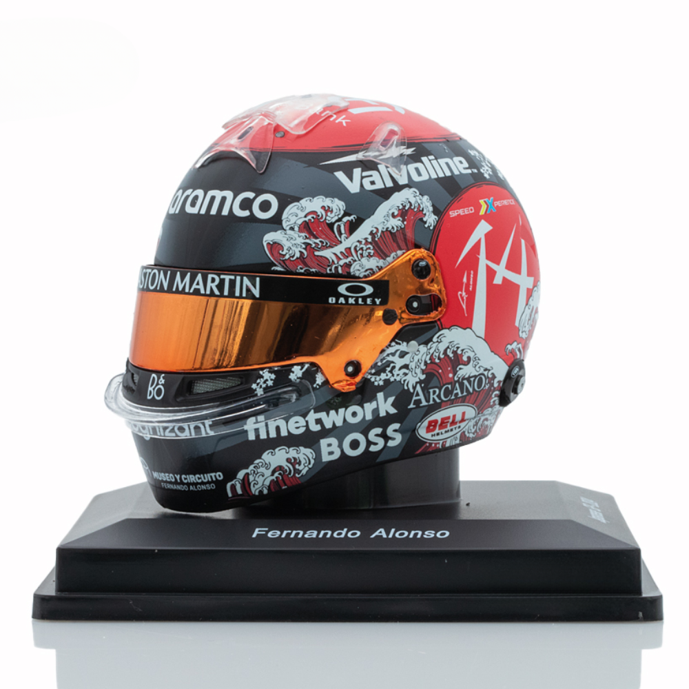 Spark Models F1 Fernando Alonso - Japanese GP 2024 Mini Replica Helmet 1/5 Scale Model