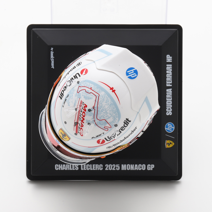 LookSmart F1 Charles Leclerc - Monaco GP 2025 - 2nd Place Mini Replica Helmet 1/5 Scale Model