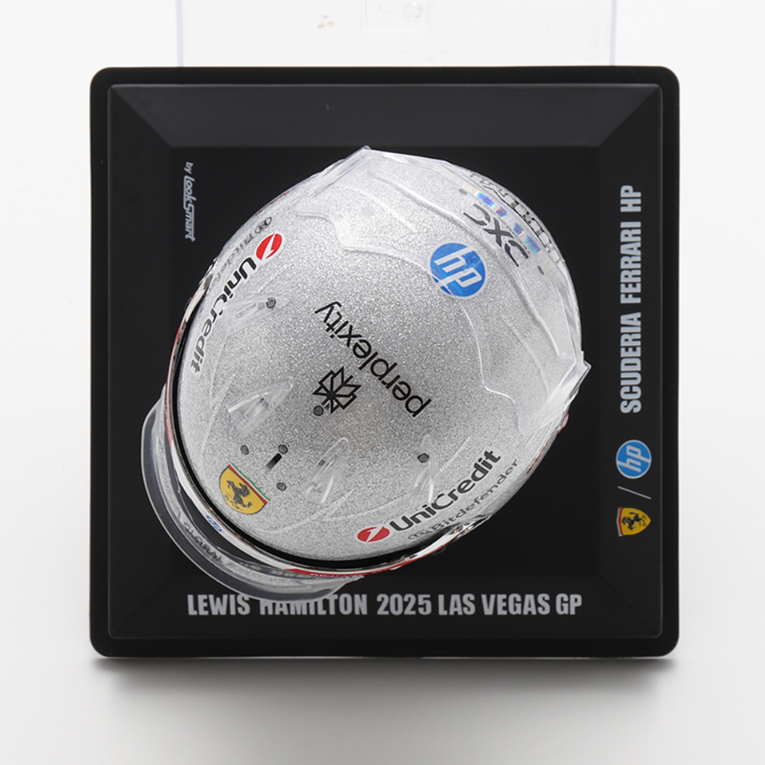 LookSmart F1 Lewis Hamilton – Scuderia Ferrari HP Las Vegas GP 2025 1/5 Scale Mini Replica Helmet