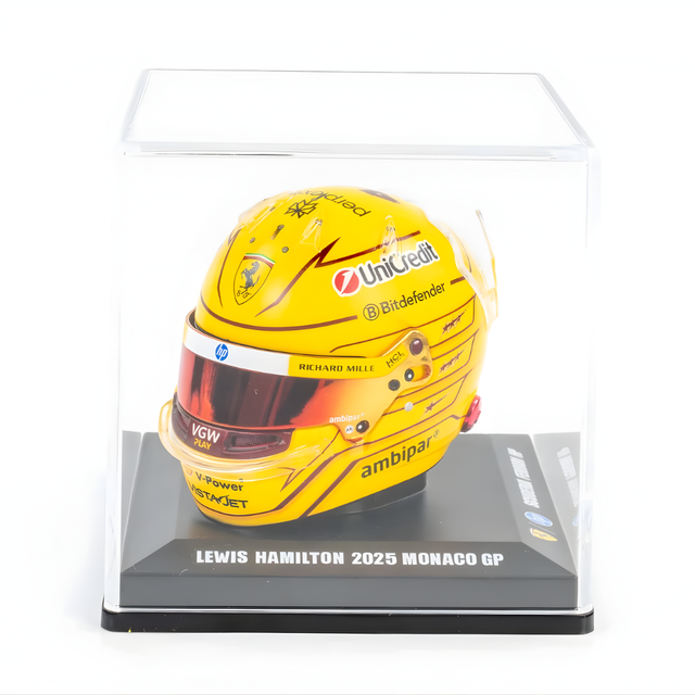 LookSmart F1 Lewis Hamilton – Scuderia Ferrari HP Monaco GP 2025 Mini Replica Helmet 1/5 Scale Model